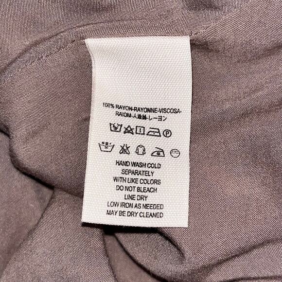 Free People Floral Babydoll Dress Taupe Long Sleeve Boho Size 10 - Picture 7 of 8